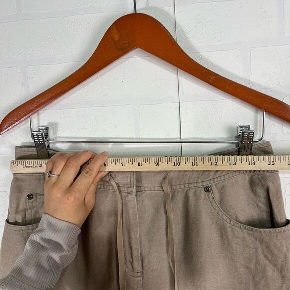 J Jill Women’s linen shorts size 8 light brown summer - Picture 4 of 16